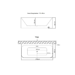 Sanipro Sense Badekar Back-to-wall 170