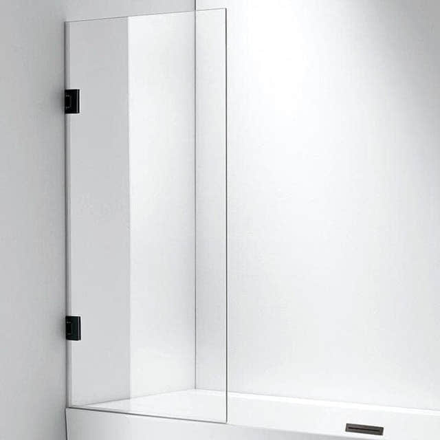 Sanipro Badekarvegg Style 75 - 8mm glass Svart matt / 75cm / Klart glass Sanipro Badekarvegg SA-10014