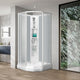 Sanipro Classic Buet Dusjkabinett Hvit frostet bakvegger Hvit matt / 90x90cm / Basic Sanipro Dusjkabinett SA-2070