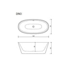 Sanipro Dino 169 Frittstående Badekar Solid Surface
