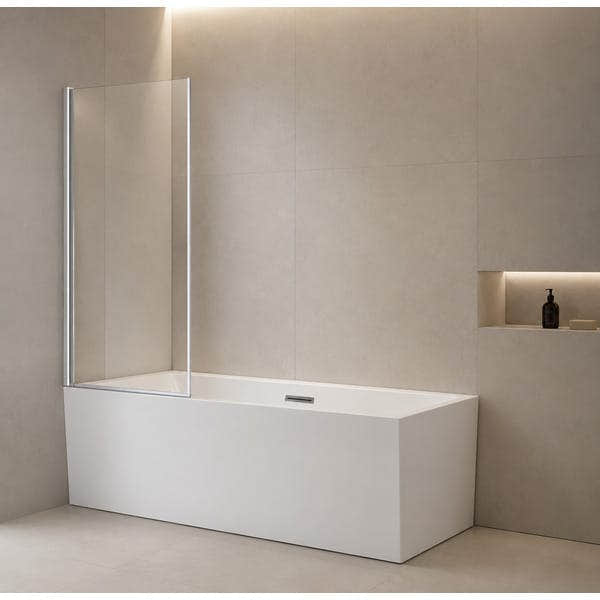Sanipro TOWN Badekarvegg Krom / 75cm / Klart glass Sanipro Badekarvegg SA-3016