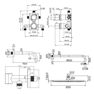 Scandtap Harmonized 3x Takdusj Innbygging