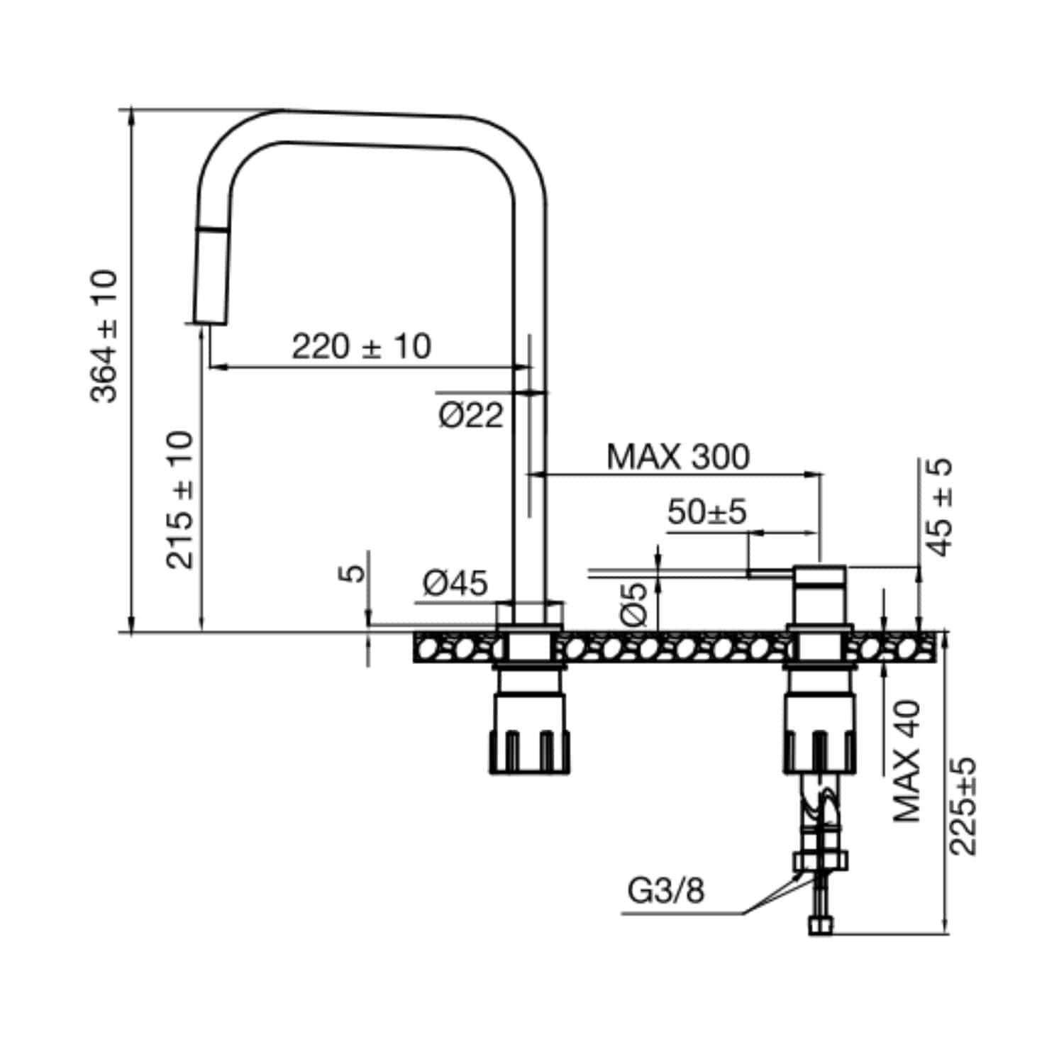 Scandtap Harmonized K2P Square Servantbatteri Scandtap Servantbatteri