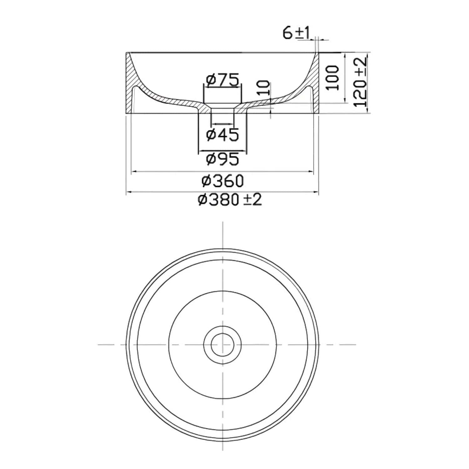 Scandtap Solid R2 Bolleservant Hvit matt Scandtap Bolleservant SC-46002