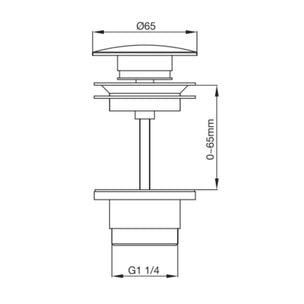 Scandtap Steel Bunnventil Pop-up universal Duo