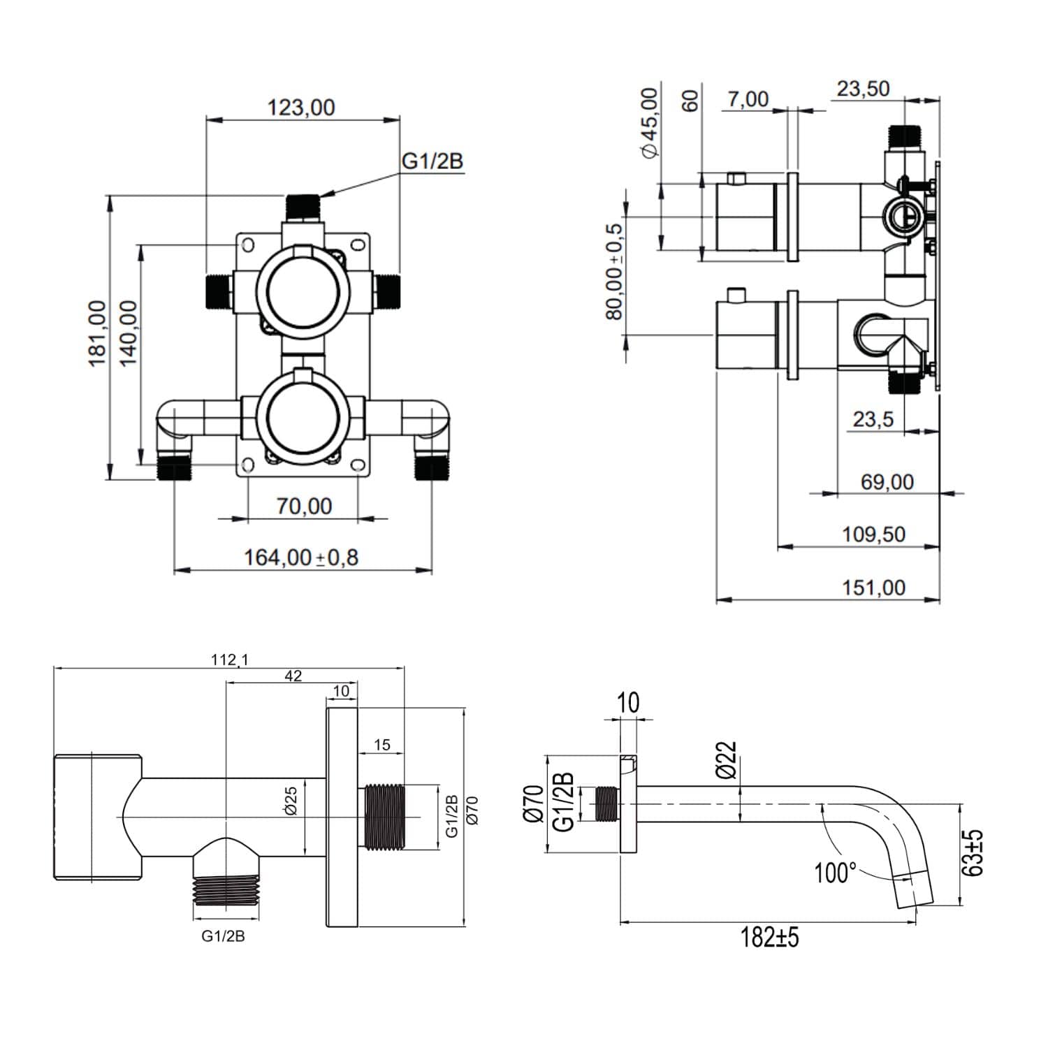 Scandtap Steel Harmonized 4 Badekararmatur Scandtap Blandebatteri innbygging