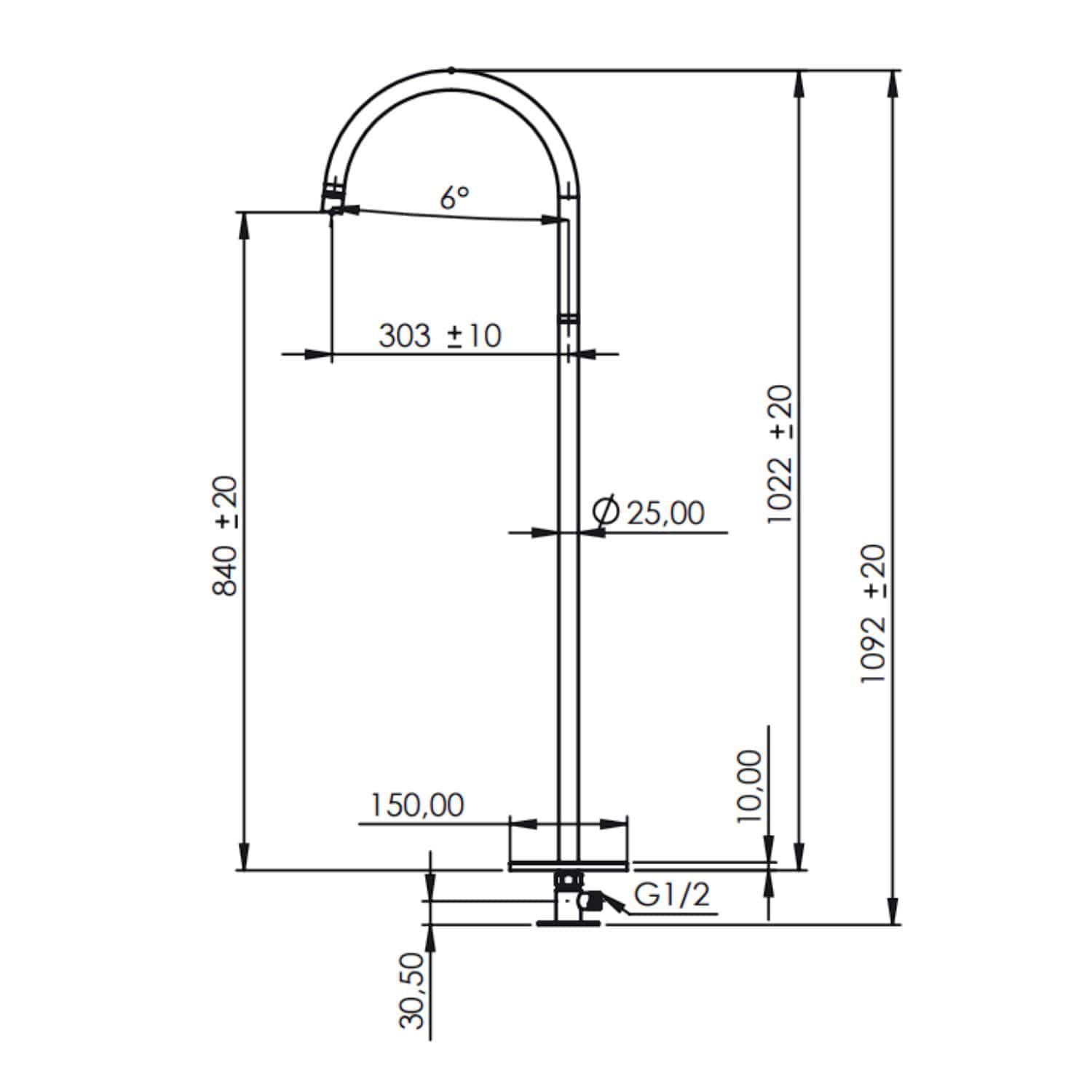 Scandtap Steel Harmonized Gulvmontert Badekartut Scandtap Tilbehør blandebatteri