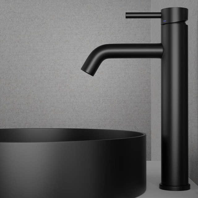 Scandtap Steel Wave High Servantbatteri Black Scandtap Servantbatteri SC-10303