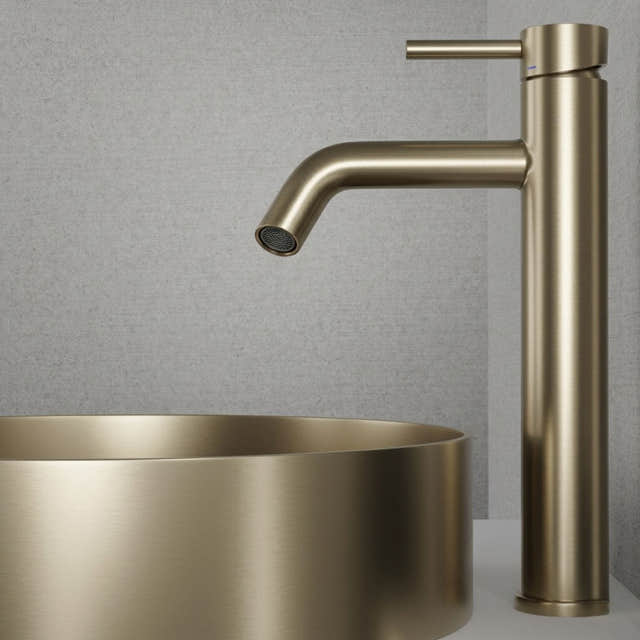 Scandtap Steel Wave High Servantbatteri Champagne Scandtap Servantbatteri SC-10014