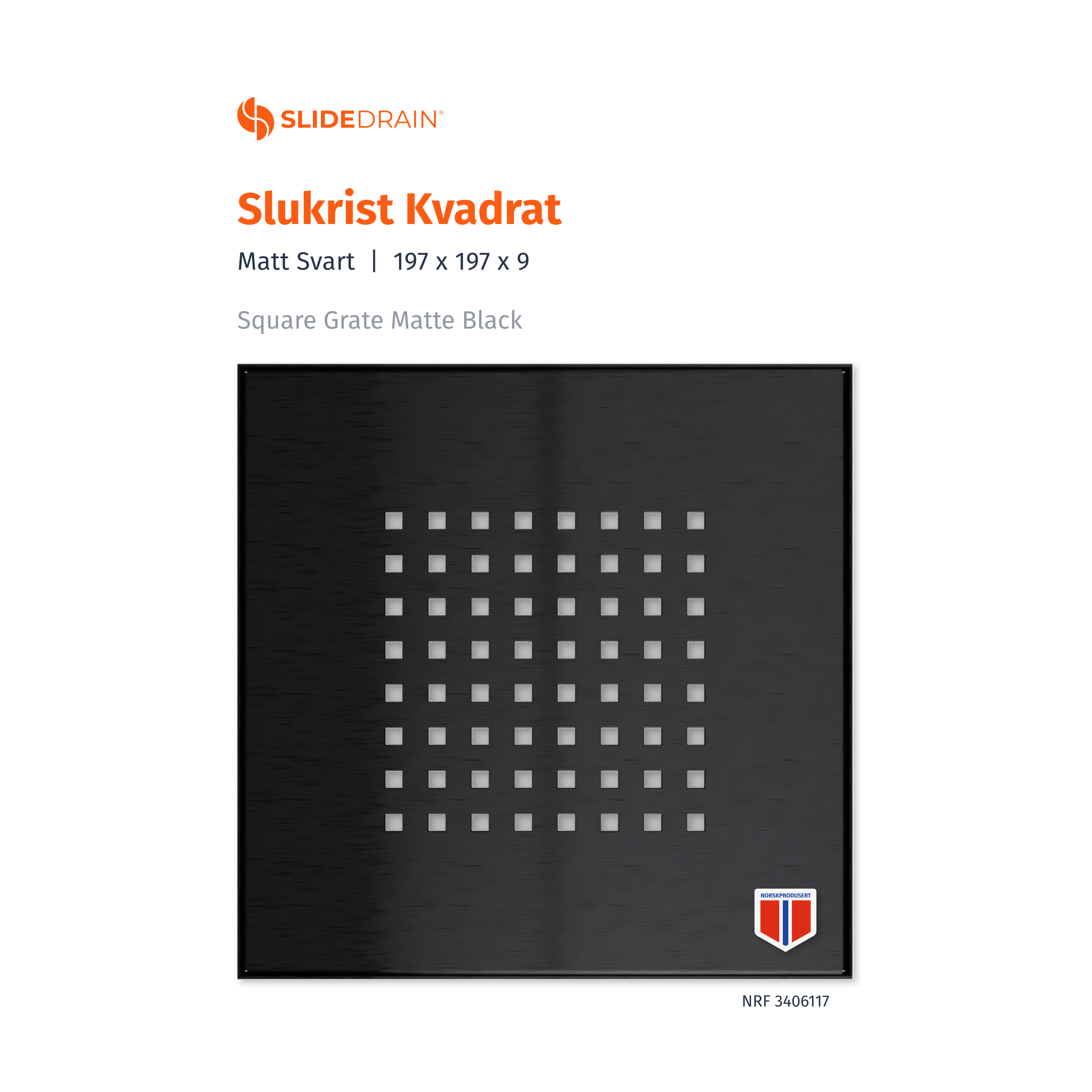Slidedrain Kvadrat Slukrist Slidedrain Slukrist