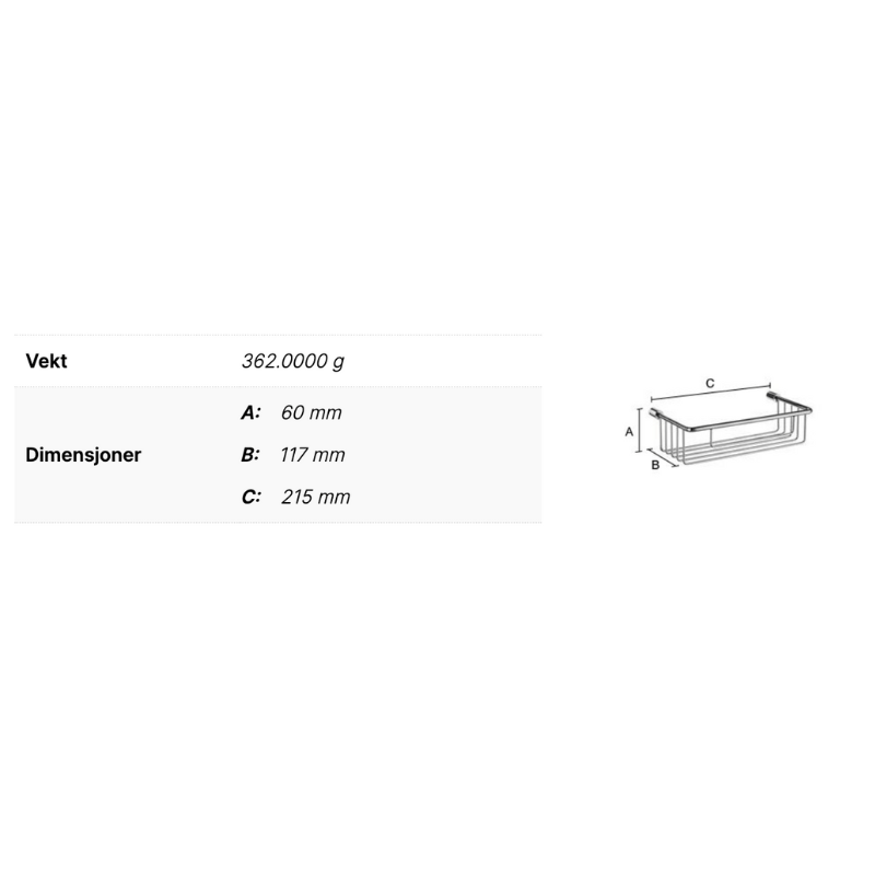 Smedbo DK1001 Dusjkurv Sideline - Krom Krom Smedbo Dusjhylle SM-DK1001