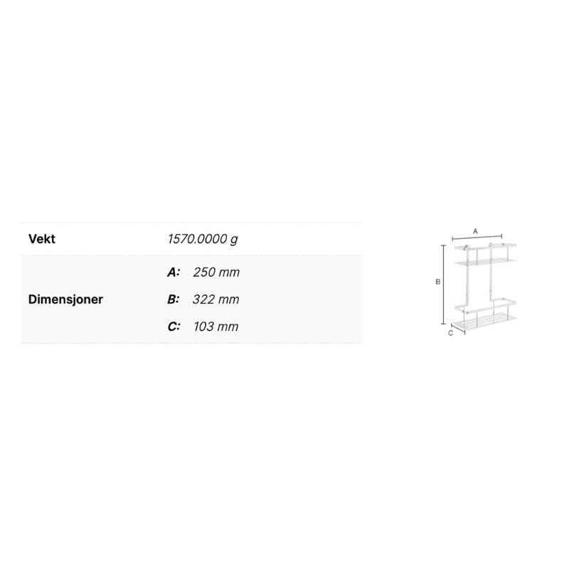 Smedbo DK3012 Dusjkurv Sideline - Krom Krom Smedbo Dusjhylle SM-DK3012