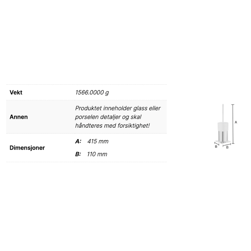 Smedbo FK321P Toalettbørste Gulv Outline Krom Smedbo Toalettbørste SM-FK321P
