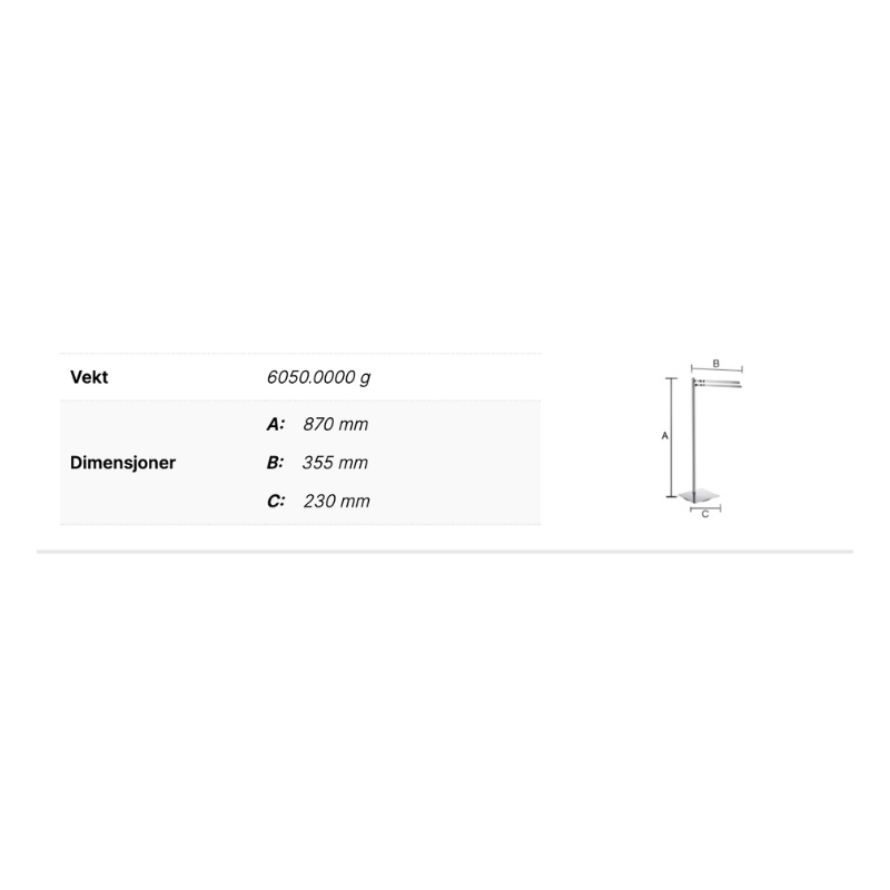 Smedbo FK325 Svingbar Håndklestang Gulv Krom Smedbo Håndklestativ SM-FK325