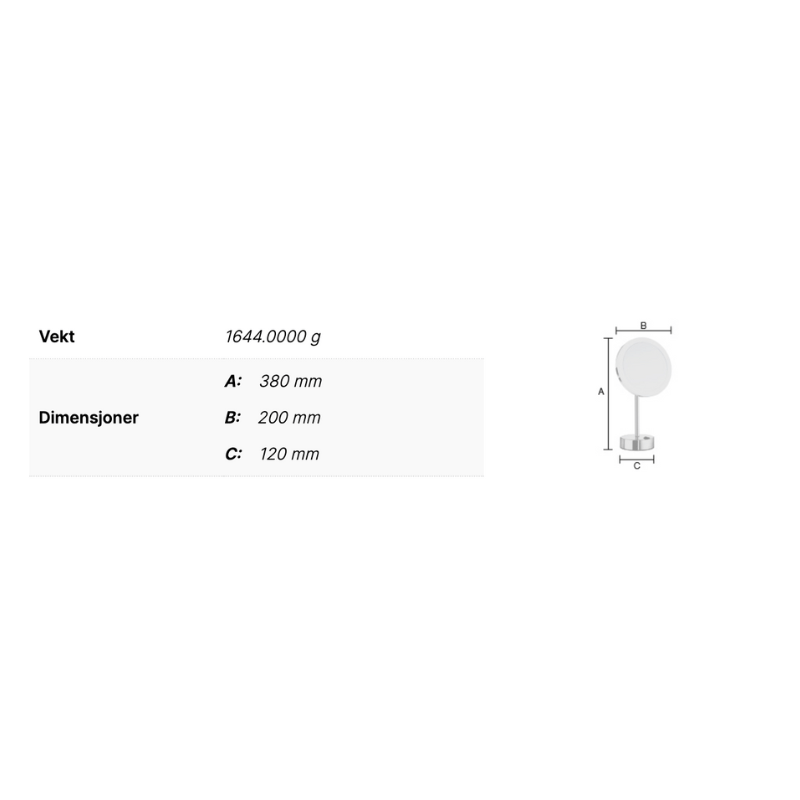 Smedbo FK484 Sminkespeil 5x LED Smedbo Sminkespeil