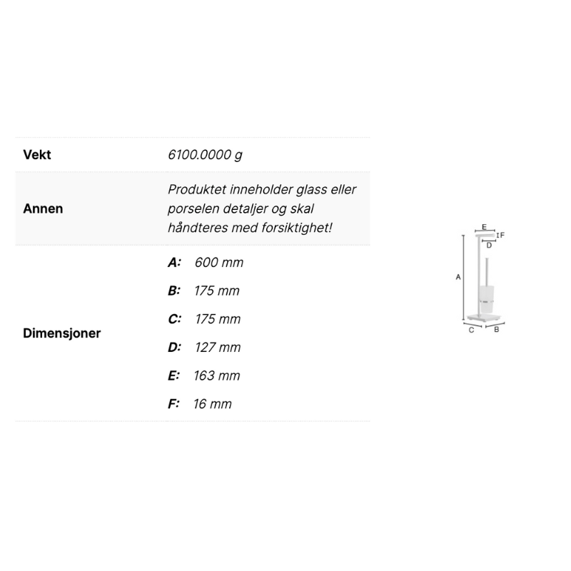 Smedbo FK603 Toalettpapirholder/Børste Krom Smedbo Toalettrullholder SM-FK603