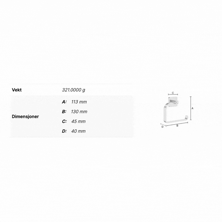 Smedbo ICE OK341 Toalettrullholder
