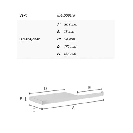Smedbo Outline 3411 Toalettrullholder med Hylle