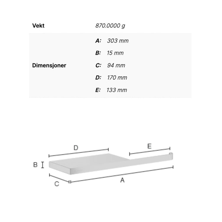 Smedbo Outline 3411 Toalettrullholder med Hylle