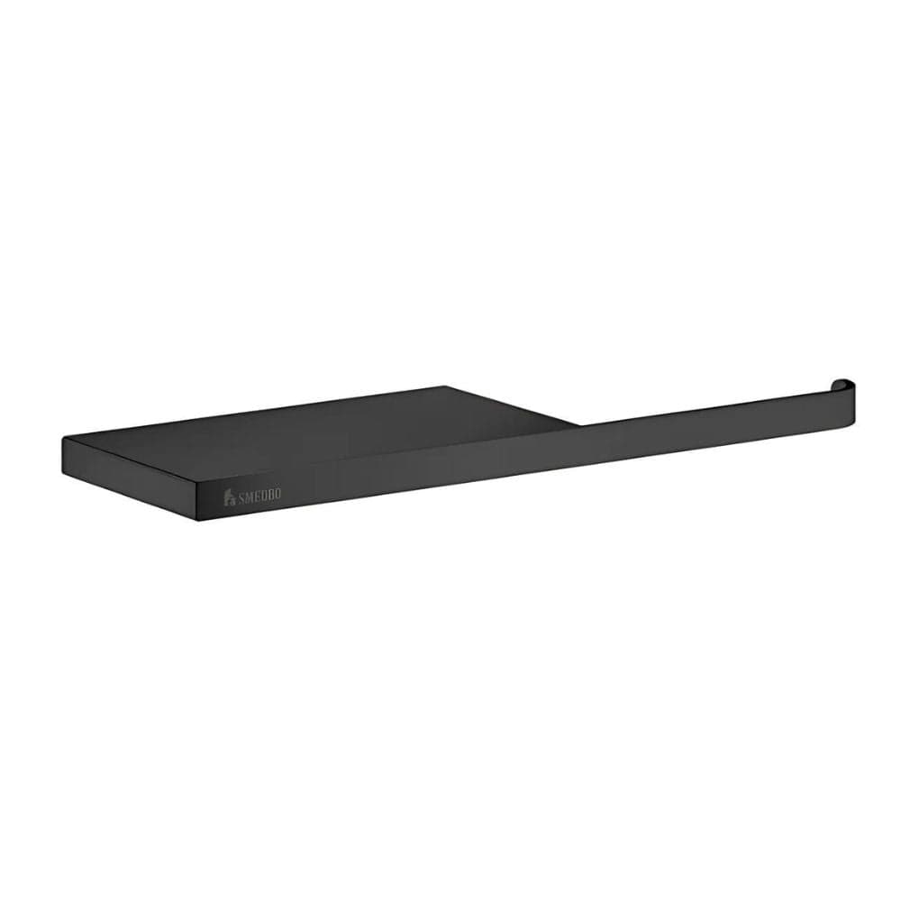 Smedbo Outline 3411 Toalettpapirholder med Hylle Svart Smedbo Toalettrullholder SM-FB3411