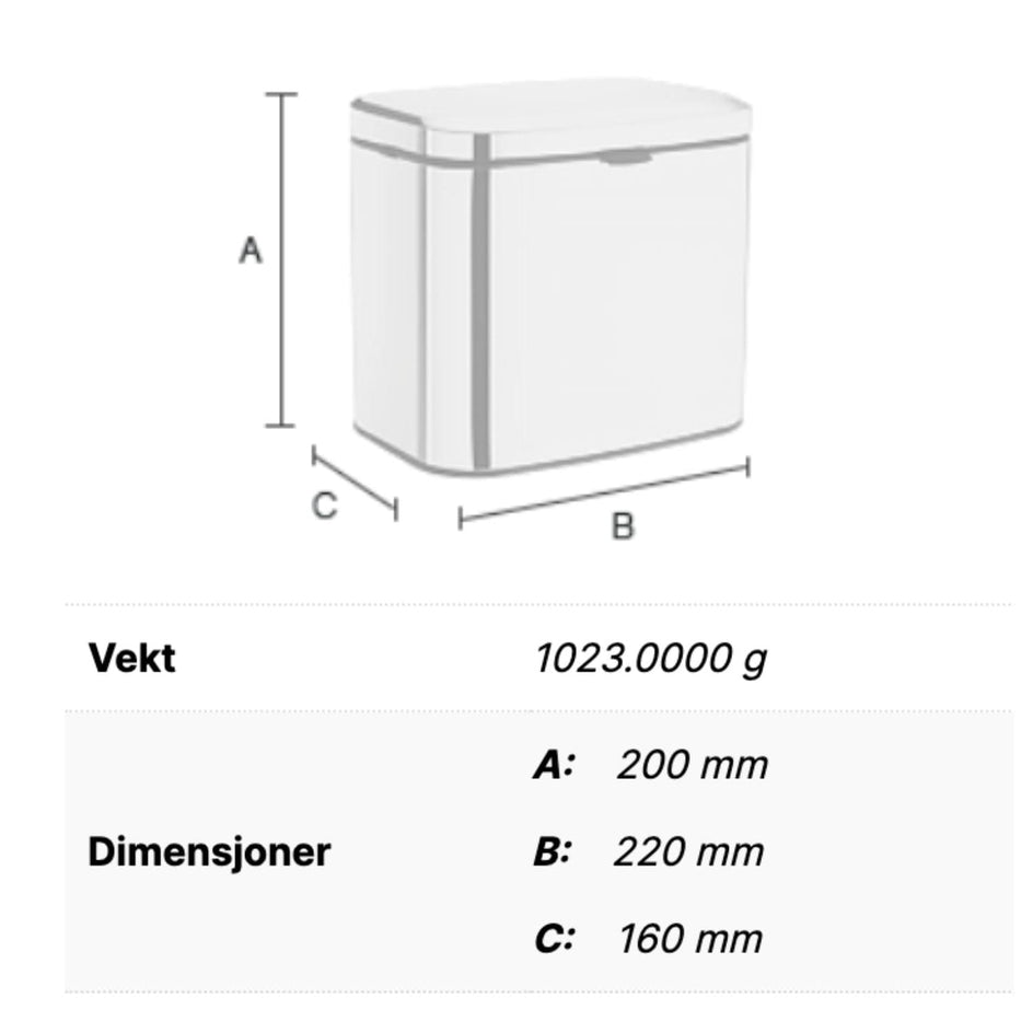 Smedbo Outline 669 Vegghengt Avfallsbeholder Smedbo Søppelbøtte
