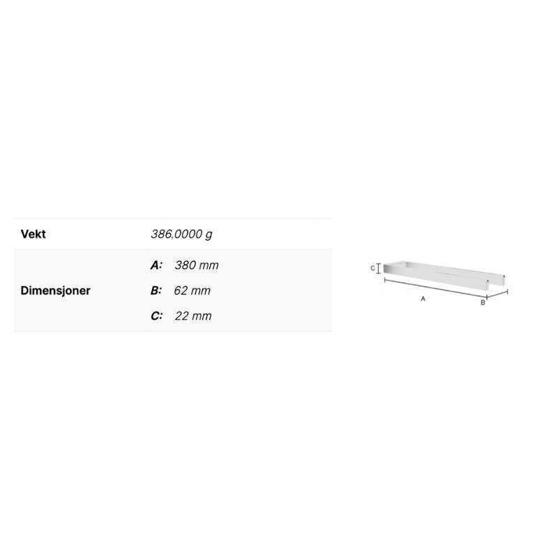 Smedbo Outline Dobbel Håndklestang L380mm Smedbo Håndklestang