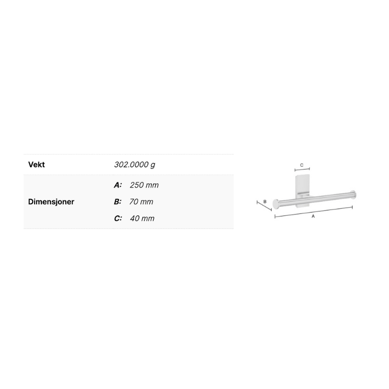 Smedbo ZK320 Reserverullholder Pool Krom Smedbo Reserverullholder SM-ZK320