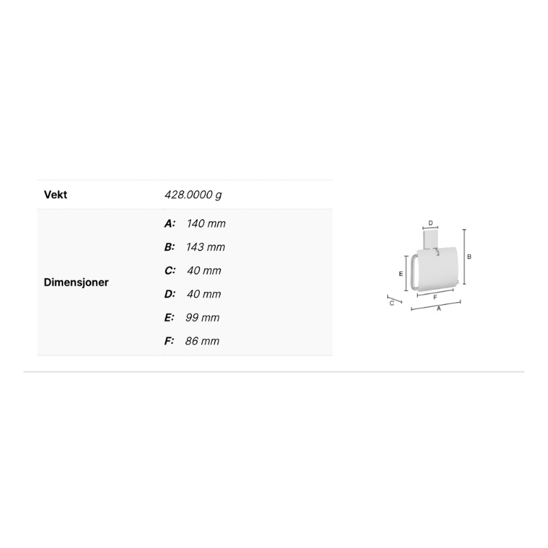Smedbo ZK3414 Toalettpapirholder Pool Krom Smedbo Toalettrullholder SM-ZK3414