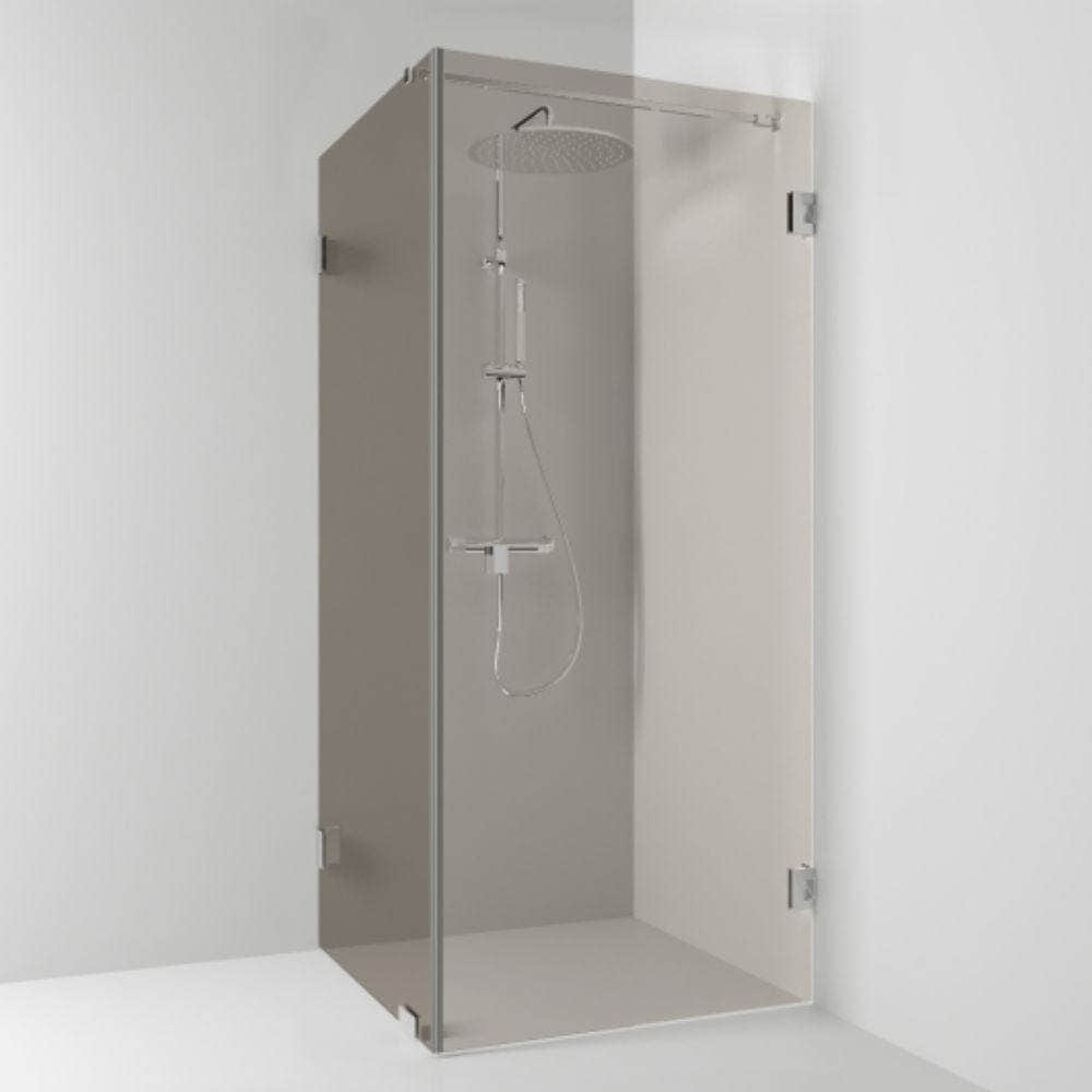 Svedbergs 180° Dusjhjørne Kombi (vegg+dør) Krom / 80x80cm / Bronsefarget glass Svedbergs Dusjhjørne SV-654988