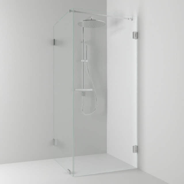 Svedbergs 180° Dusjhjørne Kombi (vegg+dør) Krom / 80x80cm / Klart glass Svedbergs Dusjhjørne SV-654788