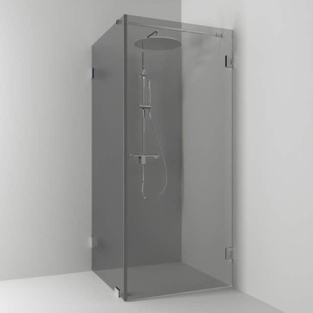 Svedbergs 180° Dusjhjørne Kombi (vegg+dør) Krom / 80x80cm / Røykfarget glass Svedbergs Dusjhjørne SV-654888