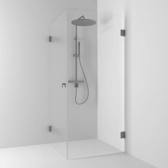 Svedbergs 180° Dusjhjørne Rett Blyantpenn svart / 80x80cm / Klart glass Svedbergs Dusjhjørne SV-623788
