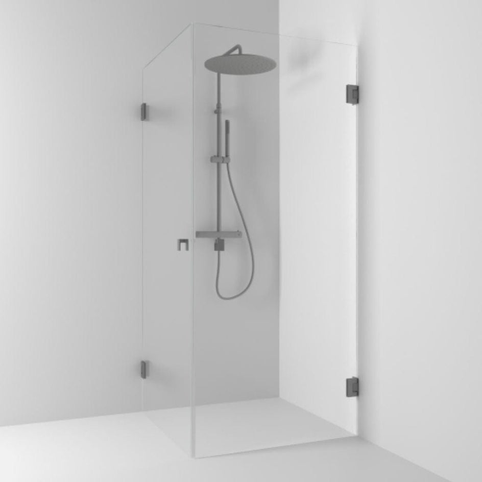 Svedbergs 180° Dusjhjørne Rett Blyantpenn svart / 80x80cm / Klart glass Svedbergs Dusjhjørne SV-623788