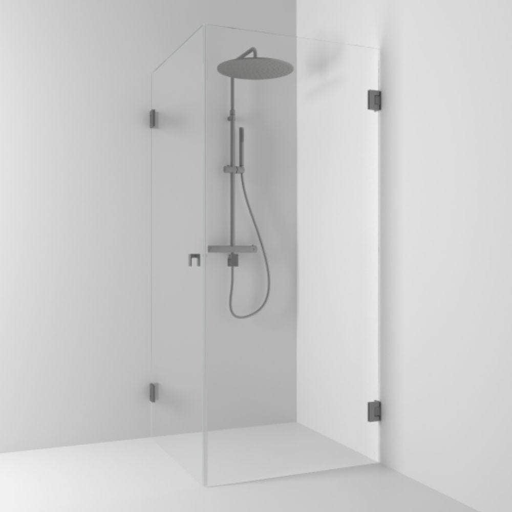 Svedbergs 180° Dusjhjørne Rett Blyantpenn svart / 80x80cm / Klart glass Svedbergs Dusjhjørne SV-623788