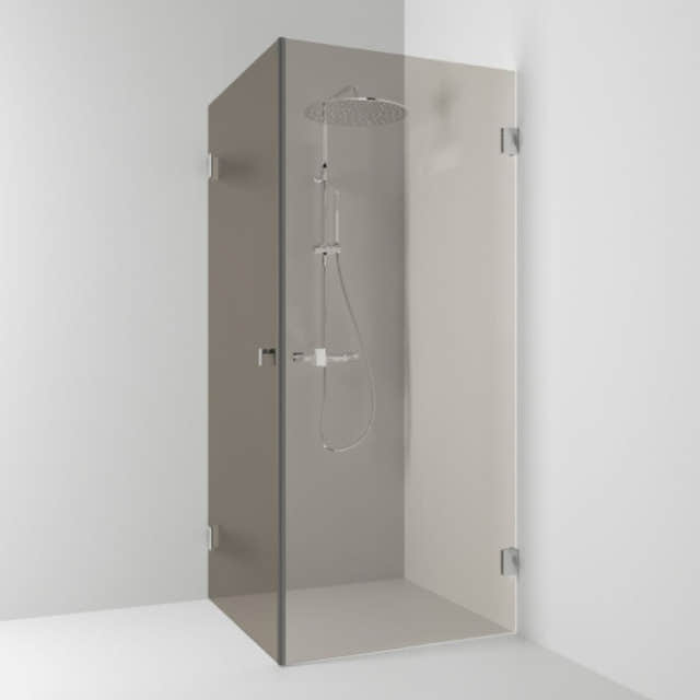 Svedbergs 180° Dusjhjørne Rett Krom / 80x80cm / Bronsefarget glass Svedbergs Dusjhjørne SV-653988