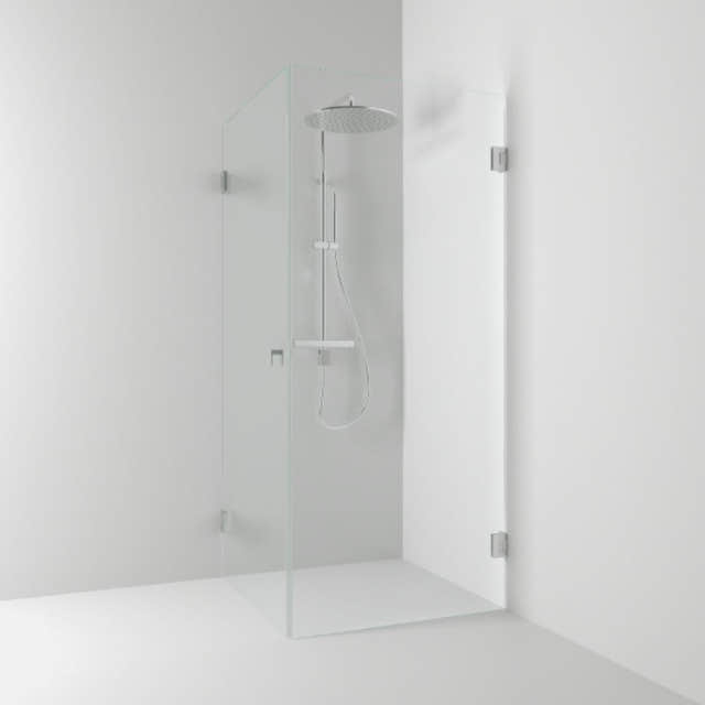 Svedbergs 180° Dusjhjørne Rett Krom / 80x80cm / Klart glass Svedbergs Dusjhjørne SV-653788