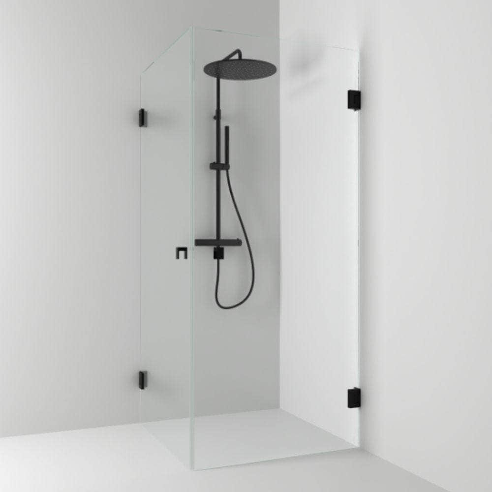 Svedbergs 180° Dusjhjørne Rett Svart matt / 80x80cm / Klart glass Svedbergs Dusjhjørne SV-683788