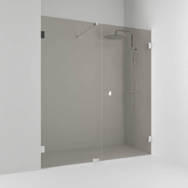 Svedbergs 180° Dusjnisje Kombi (vegg+dør) Krom / 156,5cm / Bronsefarget glass Svedbergs Dusjnisje SV-656916