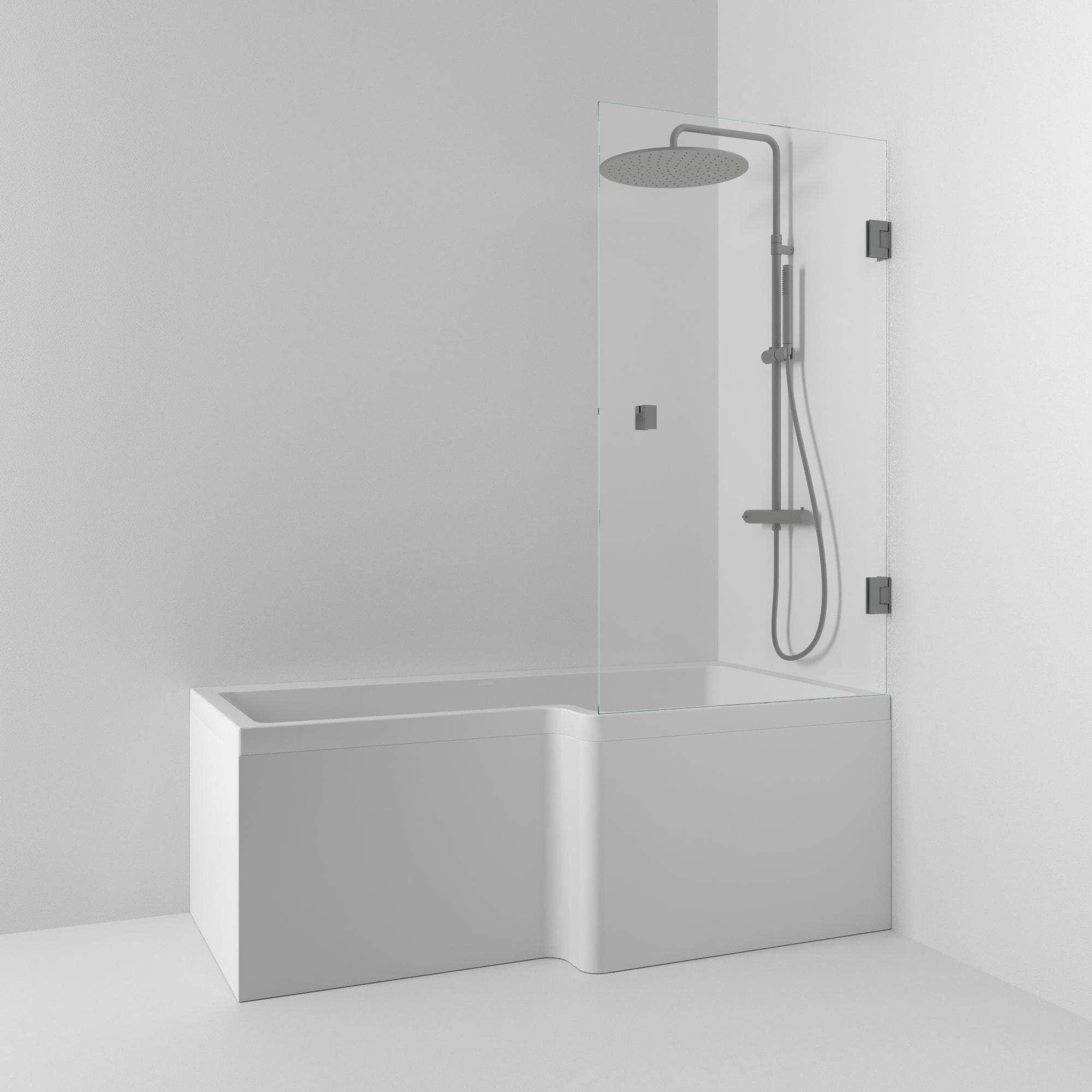 Svedbergs 180° Svingbar Badekarvegg 81cm Blyantpenn svart / 81cm / Klart glass Svedbergs Badekarvegg SV-627781_3