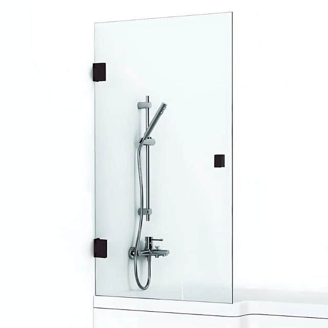 Svedbergs 180° Svingbar Badekarvegg 81cm Svart matt / 81cm / Klart glass Svedbergs Badekarvegg SV-687781