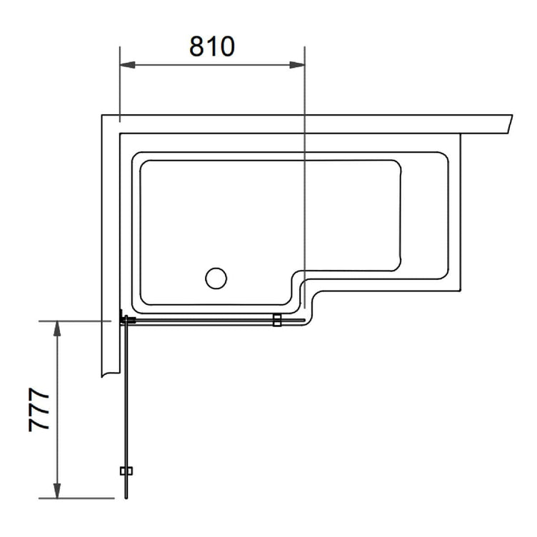 Svedbergs 180° Svingbar Badekarvegg 81cm