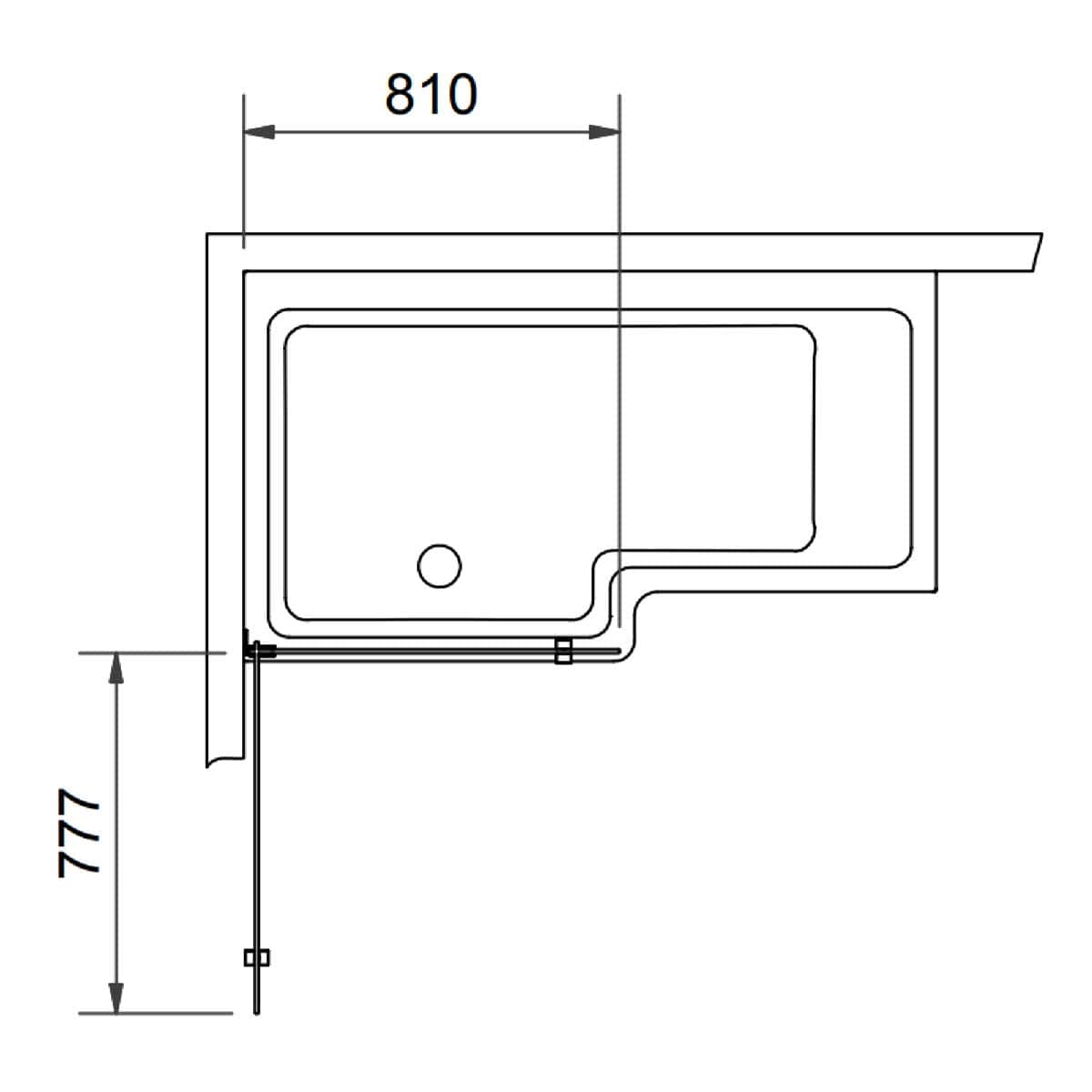 Svedbergs 180° Svingbar Badekarvegg 81cm Svedbergs Badekarvegg