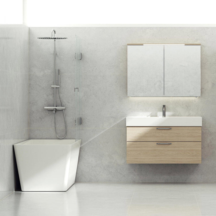 Svedbergs 180° Svingbar Badekarvegg 81cm