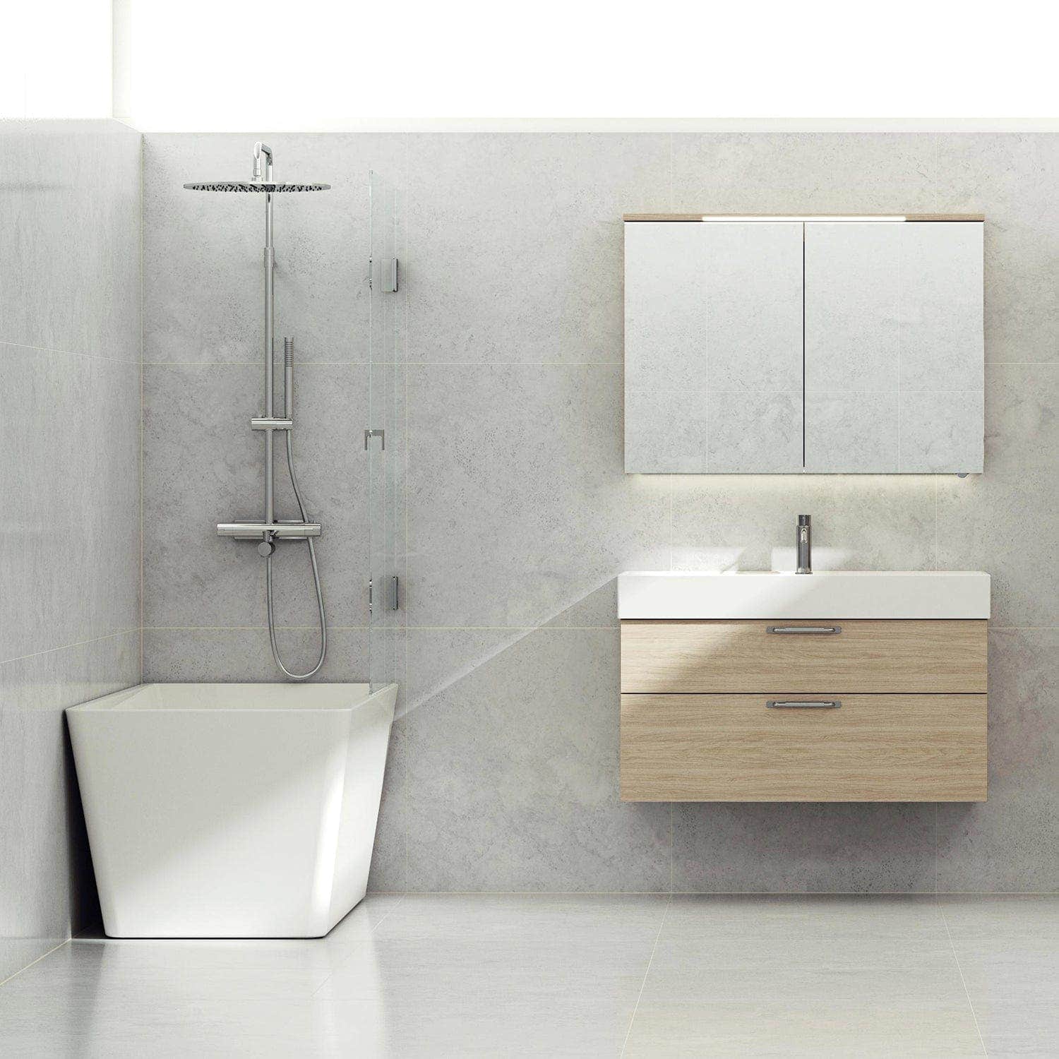 Svedbergs 180° Svingbar Badekarvegg 81cm Svedbergs Badekarvegg