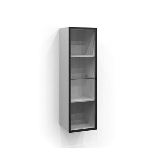 Svedbergs Høyskap Vitrine Dør med glass 120cm / 35cm / Svart matt + Linjeglass Svedbergs Høyskap bad SV-7120355-3