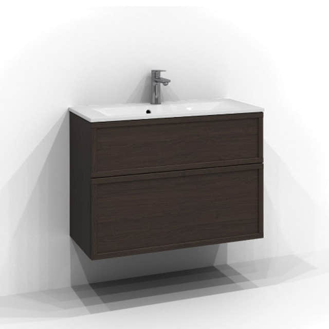 Svedbergs Poem Ramme Servantskap D35 med 2 skuffer Brun ask / 80cm / Ramme Push open Svedbergs Servantskap SV-3358452-P