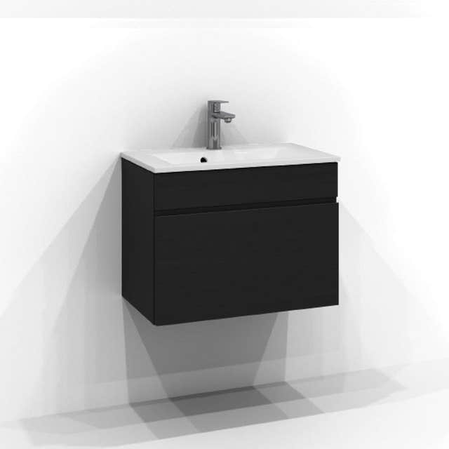Svedbergs Poem Servantskap 1sk B50-80xH45xD35cm, Slim - Profil Svart ask / 60cm Svedbergs Servantskap SV-3356641
