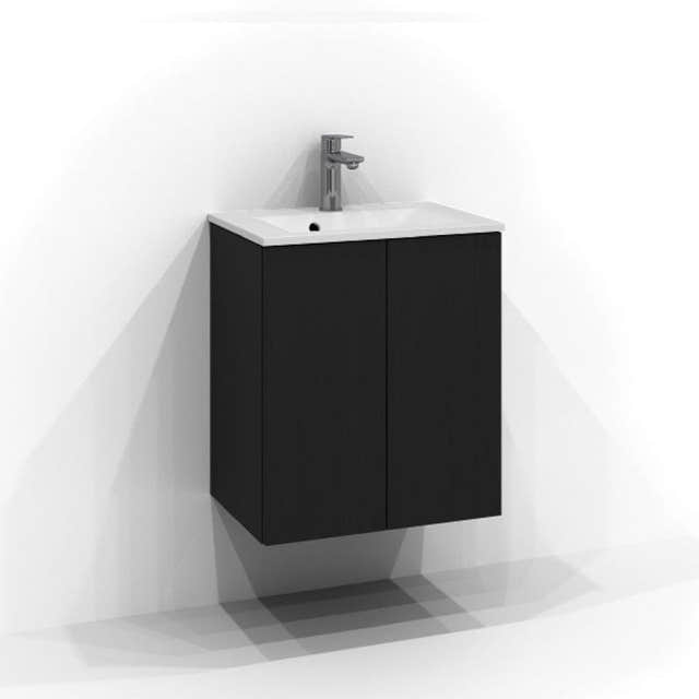 Svedbergs Poem Servantskap 2 dører B50-80xH57xD35, Slim - Plan Svart ask / 50cm Svedbergs Servantskap SV-3355143