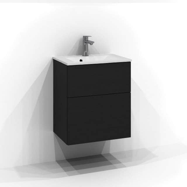 Svedbergs Poem Servantskap 2sk B50-80xH45xD35cm, Slim- Plan/Plan Push open Svart ask / 50cm / Plan Svedbergs Servantskap SV-3355142
