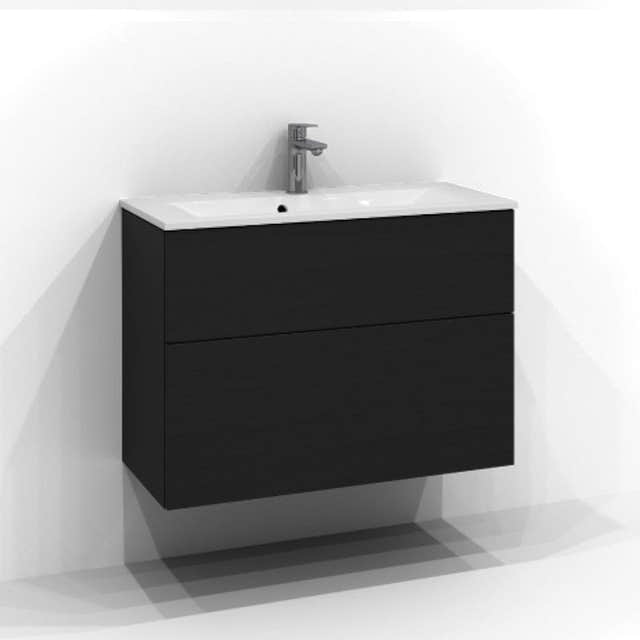 Svedbergs Poem Servantskap 2sk B50-80xH45xD35cm, Slim- Plan/Plan Push open Svart ask / 80cm / Plan Svedbergs Servantskap SV-3358142
